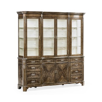 Serpentine Architrave Bleached Mahogany China Cabinet