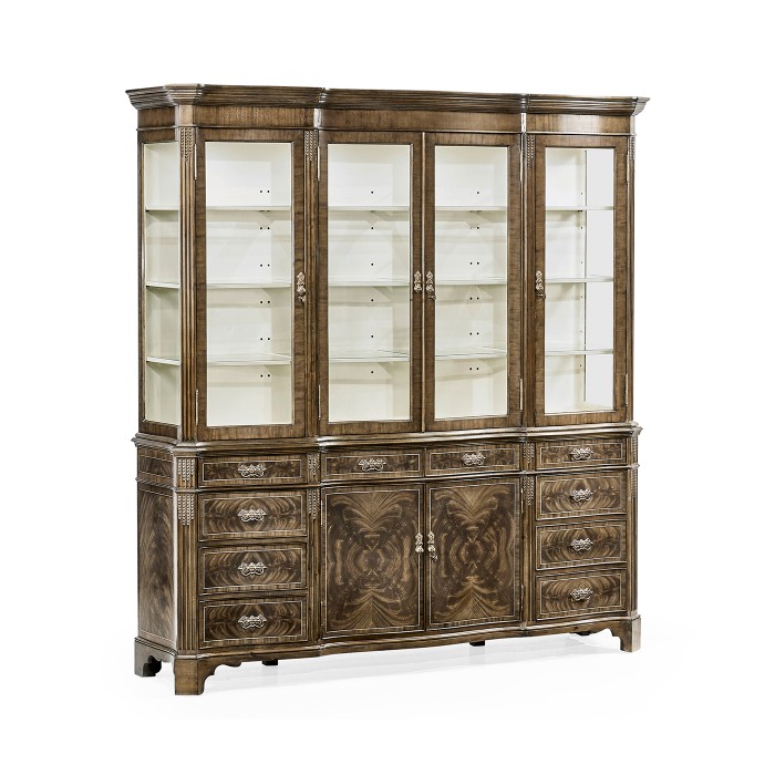 Serpentine Architrave Bleached Mahogany China Cabinet