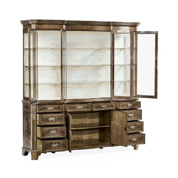 Serpentine Architrave Bleached Mahogany China Cabinet