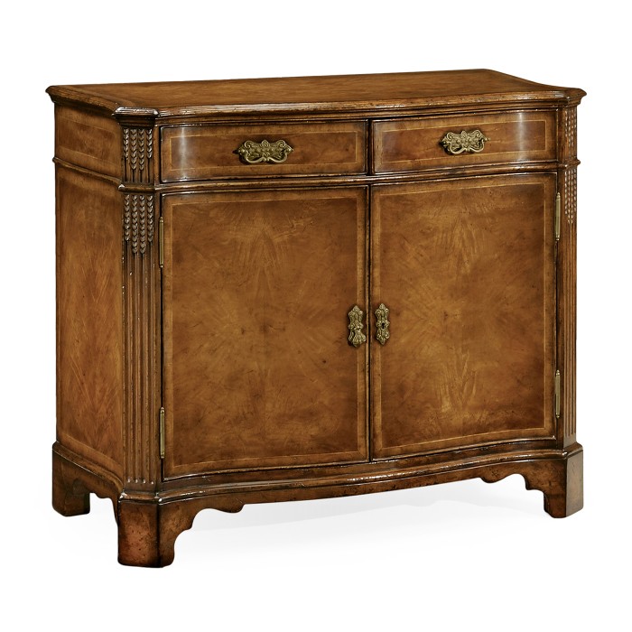 Serpentine Two Door Walnut Cabinet