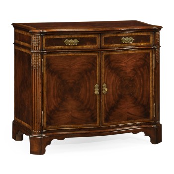 Serpentine Two Door Mahogany Cabinet