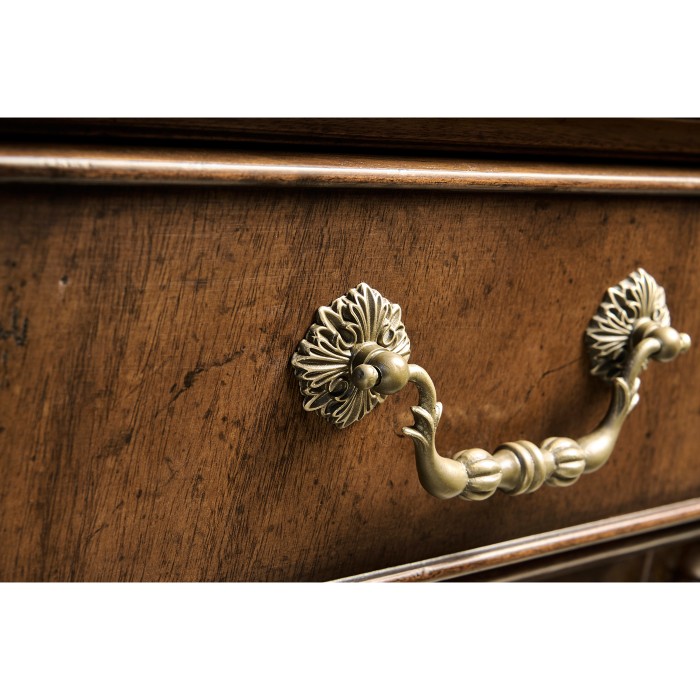 Narrow Walnut Cabinet with Cupboard