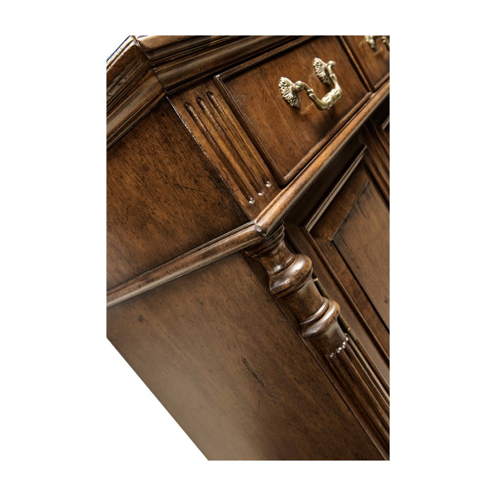 Narrow Walnut Cabinet with Cupboard