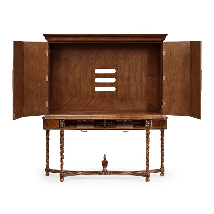 Mahogany Panelled Door TV Cabinet