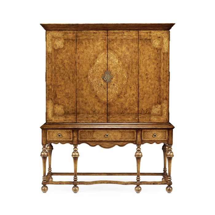 Burl Walnut & Seaweed TV Cabinet