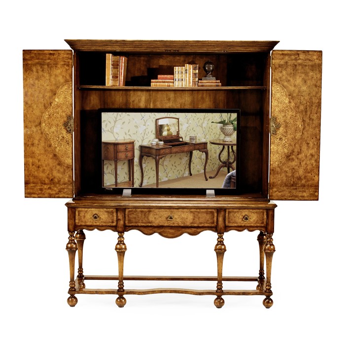 Burl Walnut & Seaweed TV Cabinet