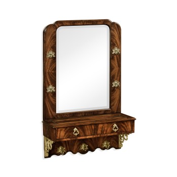 Victorian Style Crotch Mahogany Hall Mirror