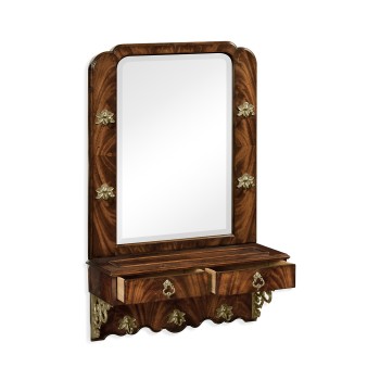 Victorian Style Crotch Mahogany Hall Mirror