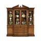 Triple Walnut Display Cabinet with Drawers
