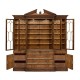 Triple Walnut Display Cabinet with Drawers
