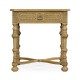 Chip Carved Natural Oak Square Side Table