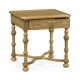 Chip Carved Natural Oak Square Side Table