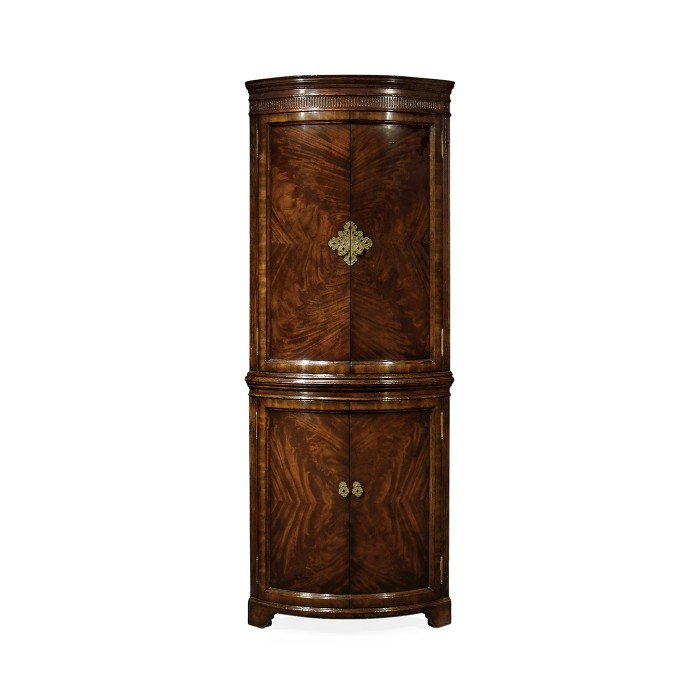 Mahogany Curved Corner Drinks Cabinet