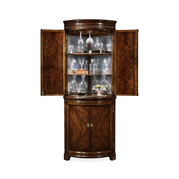 Mahogany Curved Corner Drinks Cabinet