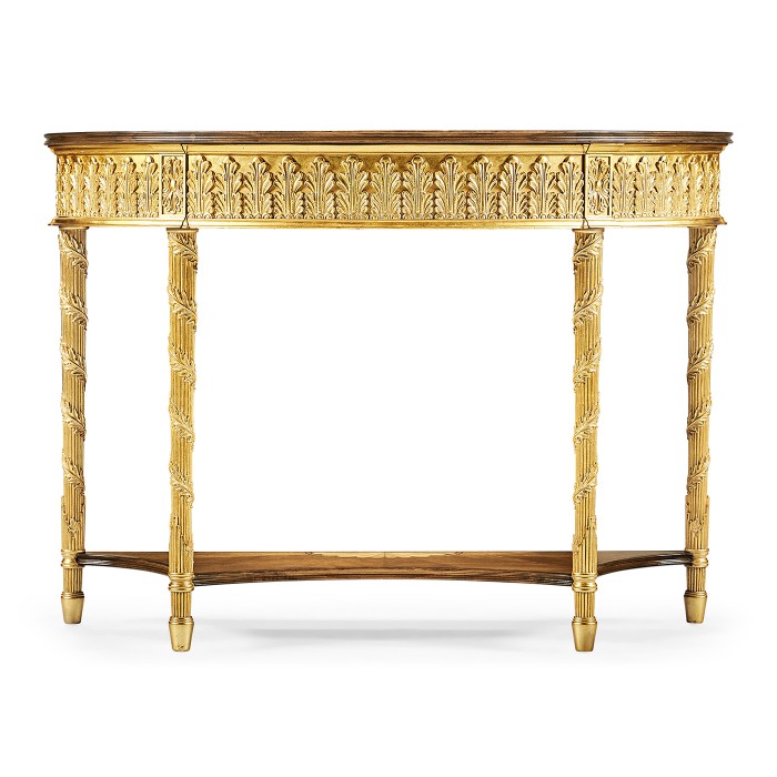 Small Gilded Console with Shelf