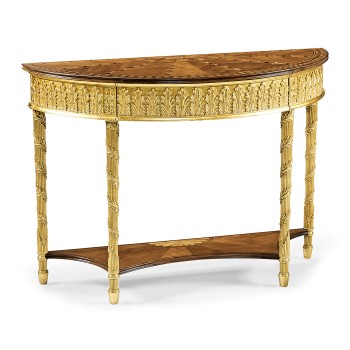 Small Gilded Console with Shelf