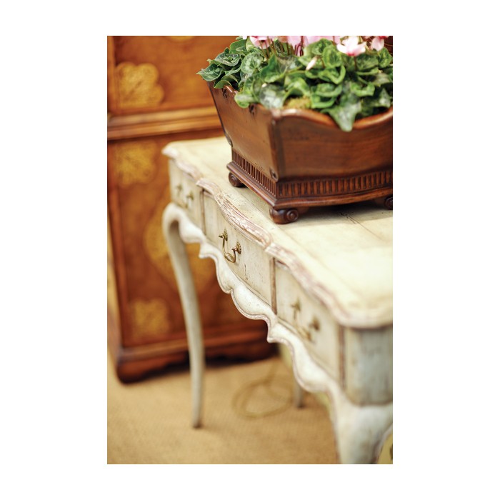 French provincial grey painted console
