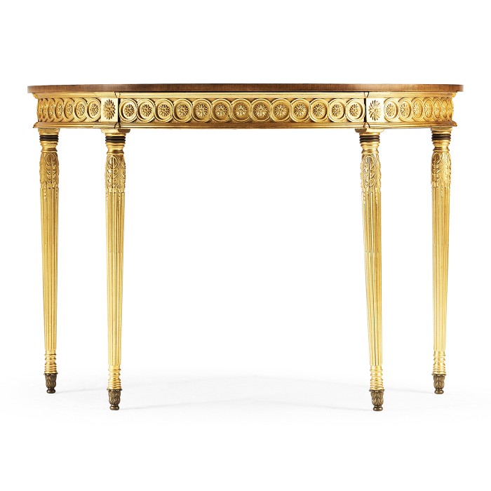 Gilded Demilune Console
