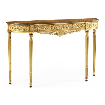 Louis IV Style Narrow Gilded Console