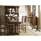 Bobbin Dark Oak Side Chair with a Medium Antique Chestnut Leather Seat