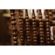 Bobbin Dark Oak Side Chair with a Medium Antique Chestnut Leather Seat