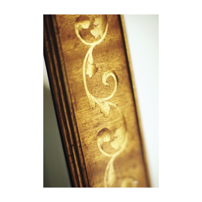 Louis XVI Style inlaid & gilded rectangular mirror