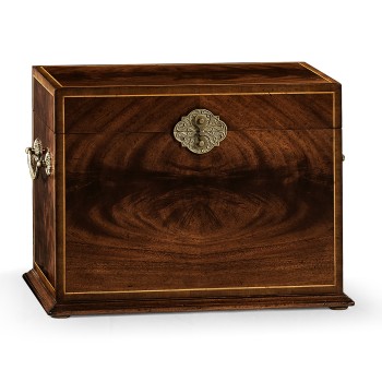 Tall Square Crotch Mahogany Jewellery Box