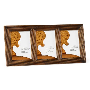 Triple Walnut Ribbed Picture Frame (5