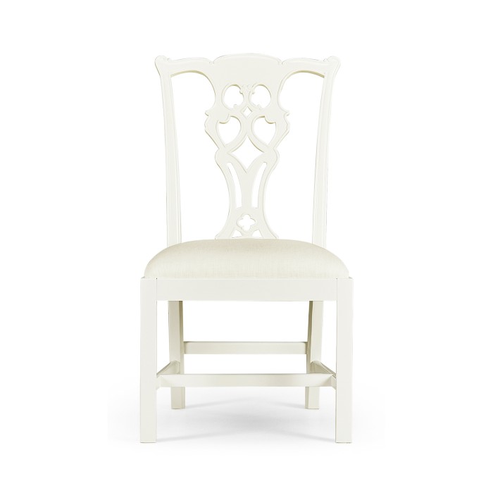 Spark Chippendale White Side Chair