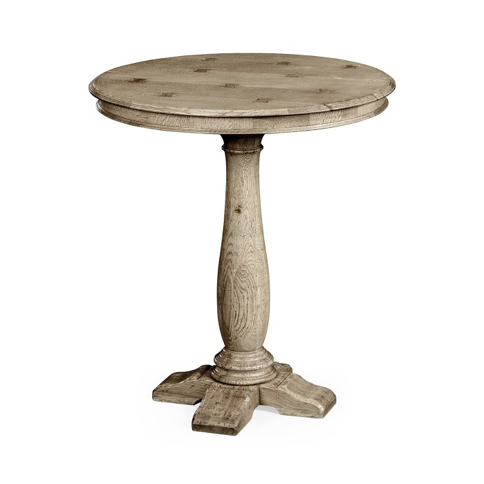 Round Grey Oak Bar Table 36