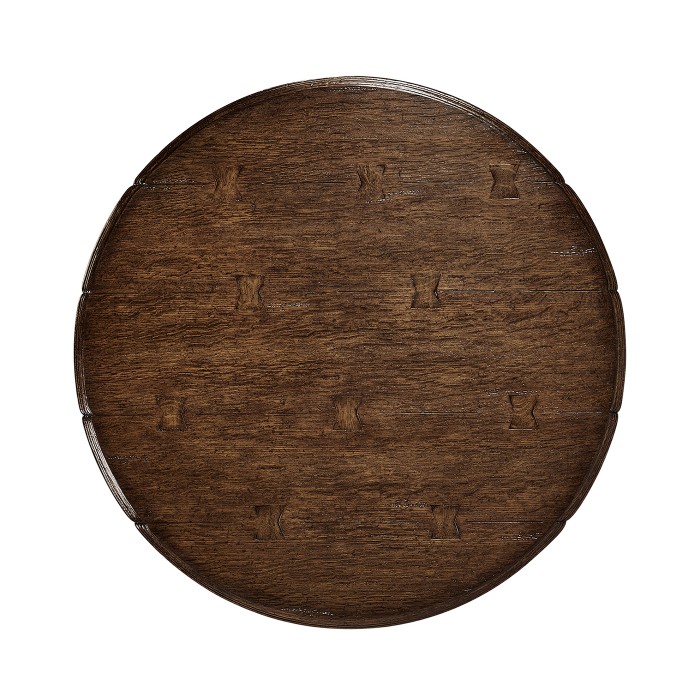 Round Dark Oak Bar Table 36
