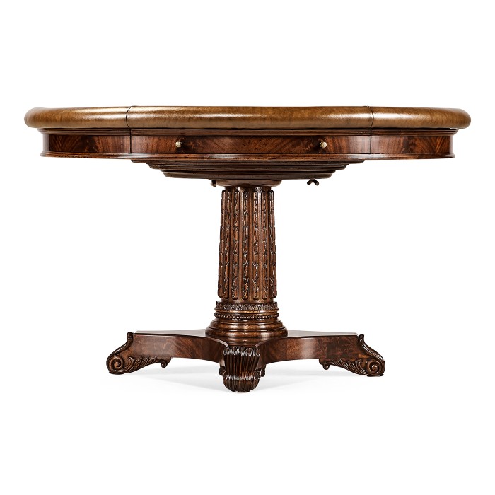 Mahogany Round Poker Table