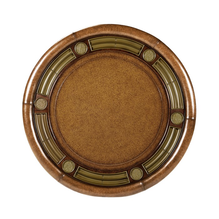 Mahogany Round Poker Table