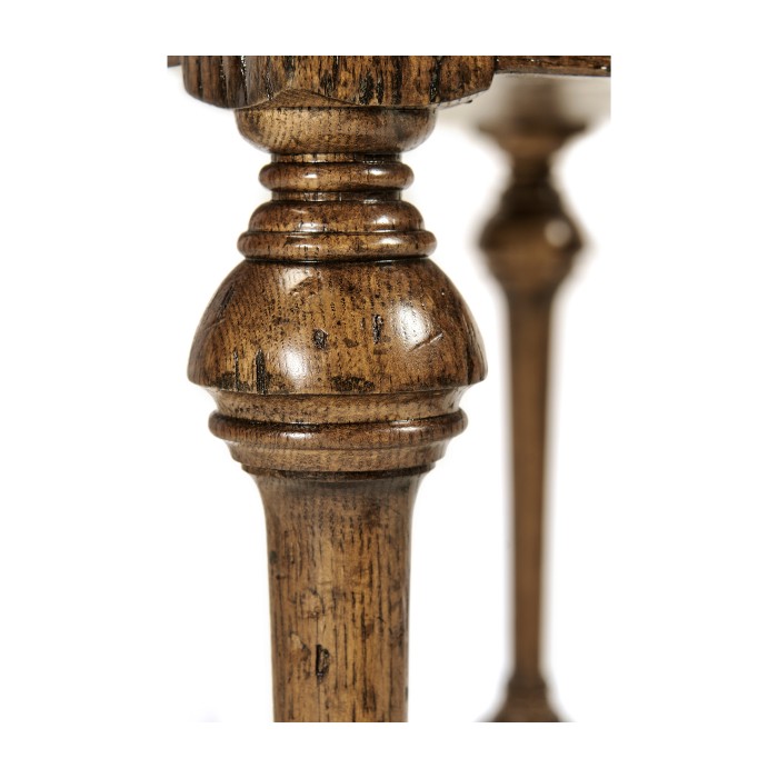 Elizabethan Style Dark Oak Square Side Table