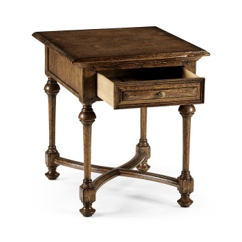 Elizabethan Style Dark Oak Square Side Table