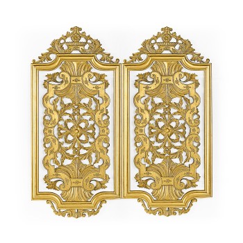 Pair gilded Renaissance style panels (Short)