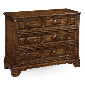 Tudor style walnut chest of three drawers
