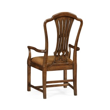 Mahogany Pierced Splat Back Arm Chair