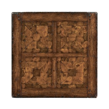 Walnut Square Oyster Parquet Side Table