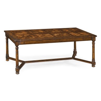 Walnut Rectangular Parquet Oyster Coffee Table