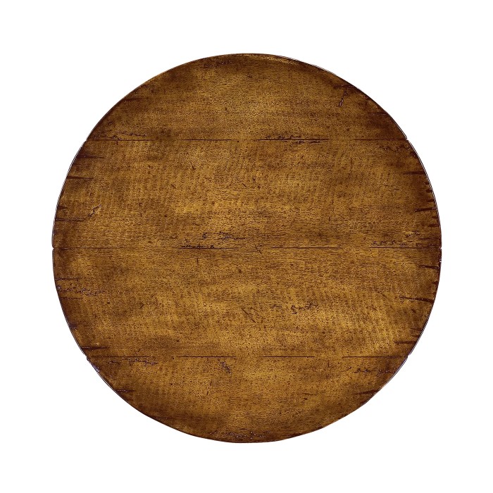Walnut round side table with drawer