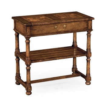Rectangular oyster parquet side table