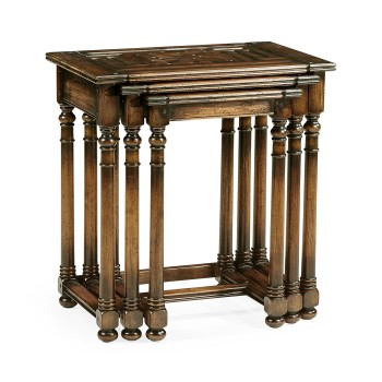 Nest of Three Golden Ale Tables
