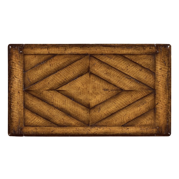 Rectangular figured walnut side table