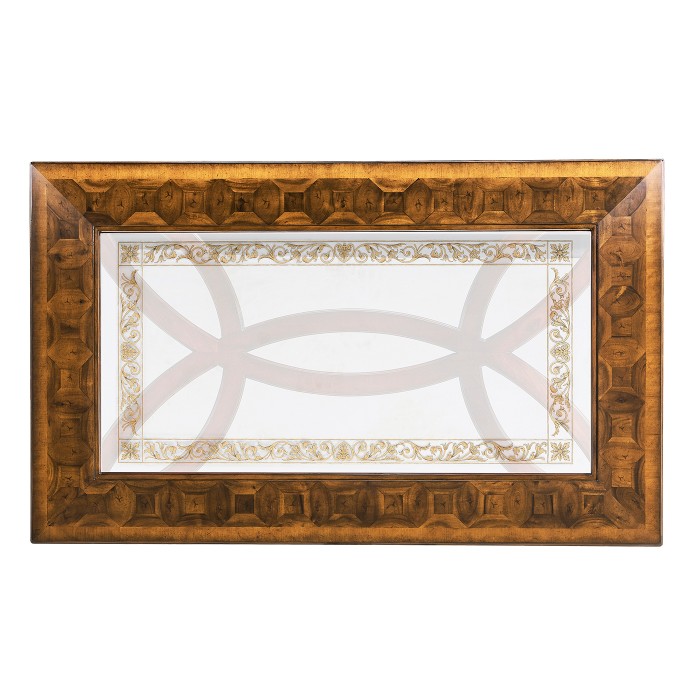 Rectangular oyster & églomisé coffee table