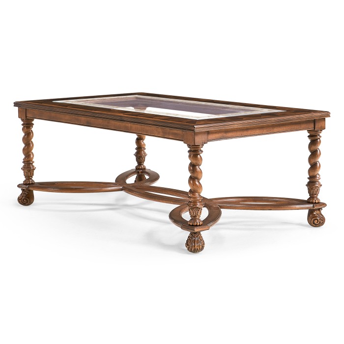 Rectangular oyster & églomisé coffee table