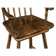 Rustic Dark Oak Arm Bar Stool