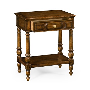 Country style walnut side table