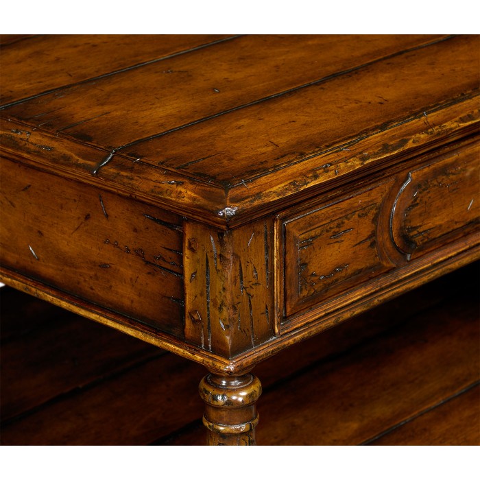 Planked walnut coffee table