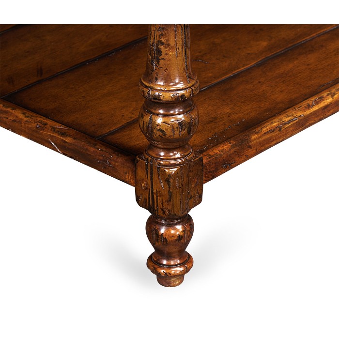 Planked walnut coffee table
